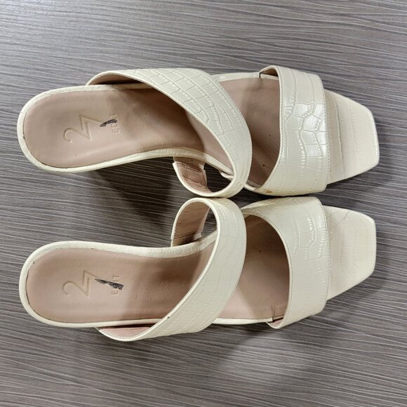 Naturalizer 27 Edit Venice Sandal, Ivory Croco Print Leather, Size 8 M / 38 - Picture 10 of 13